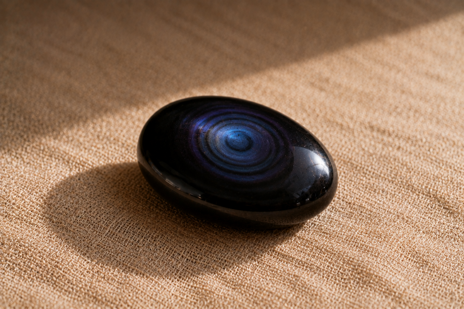 Obsidienne et chakras : le guide complet Obsidienne œil céleste aux reflets bleutés associée au troisième œil