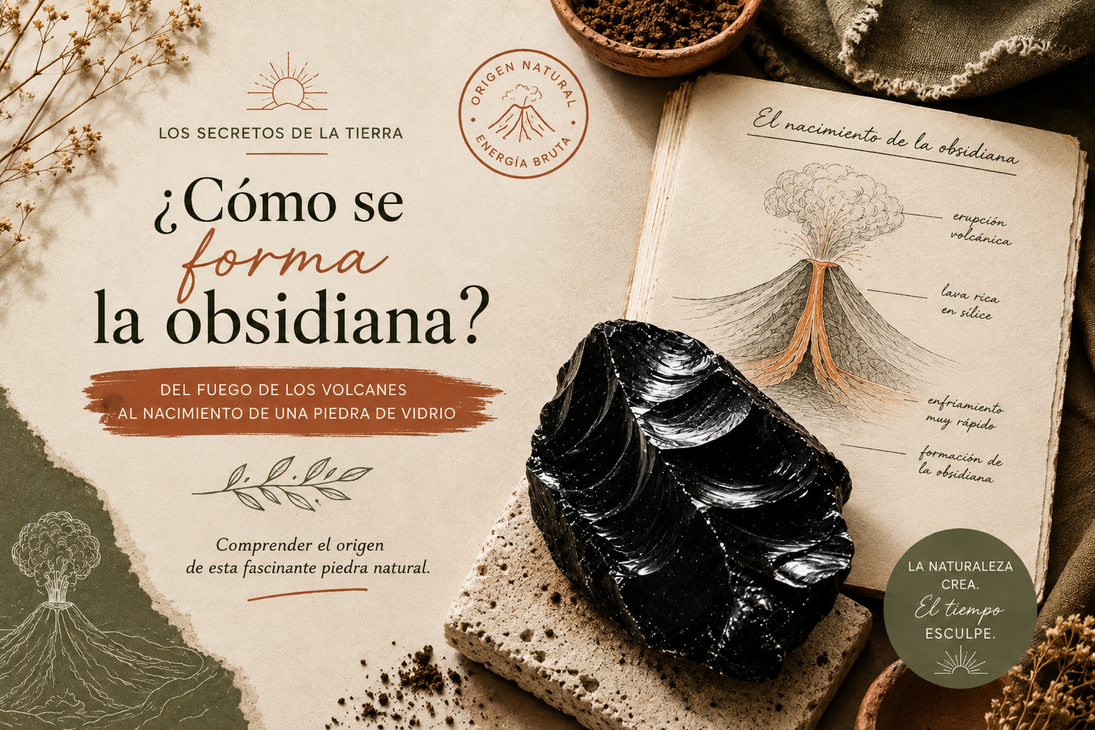 Joyas de obsidiana negra Obsidiana negra en bruto, vidrio volcánico