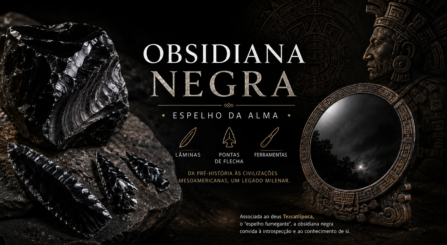 Pedra Obsidiana: o Guia Completo Polida, a obsidiana vira espelho