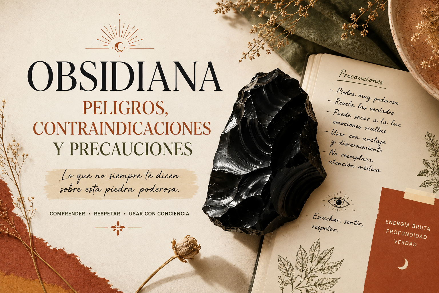 Obsidiana negra: aclarar los peligros y las precauciones