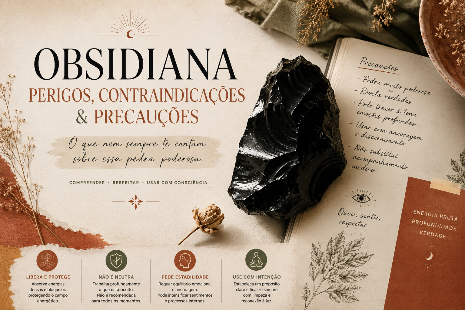Obsidiana negra: esclarecendo os perigos e as precauções