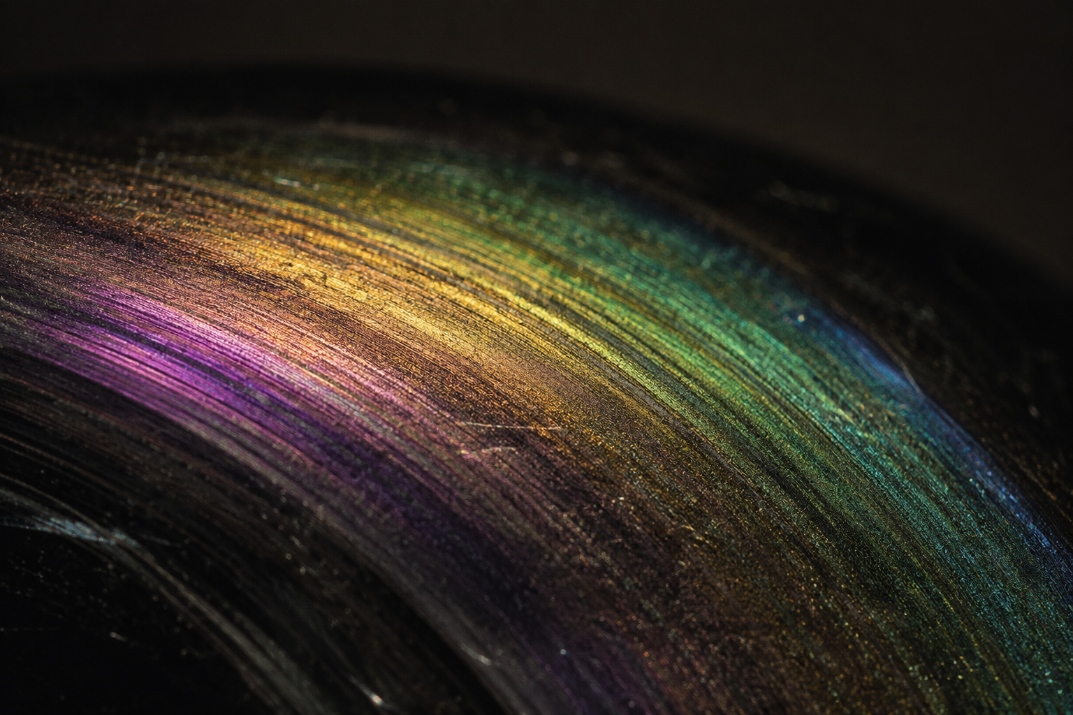 Macro degli strati di nanoparticelle di magnetite in un'ossidiana arcobaleno