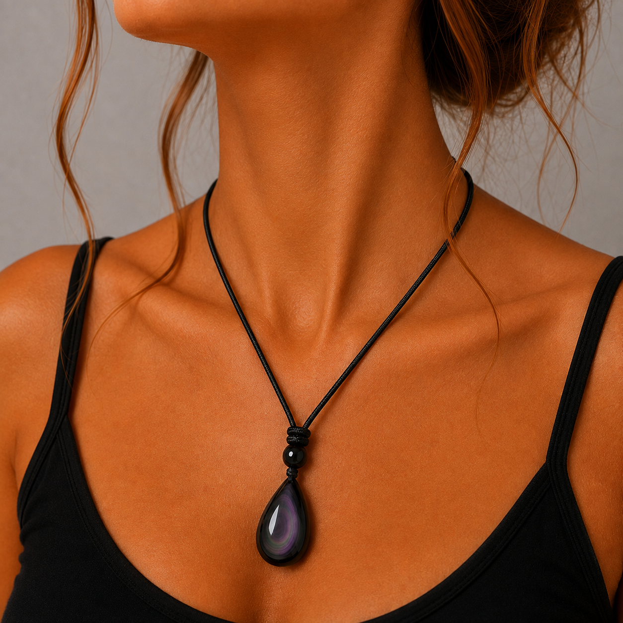 Pendentif Obsidienne Arc-en-Ciel pendentif obsidienne Arc-en-Ciel Cou