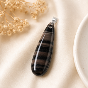 pendentif obsidienne Larme d'Apache