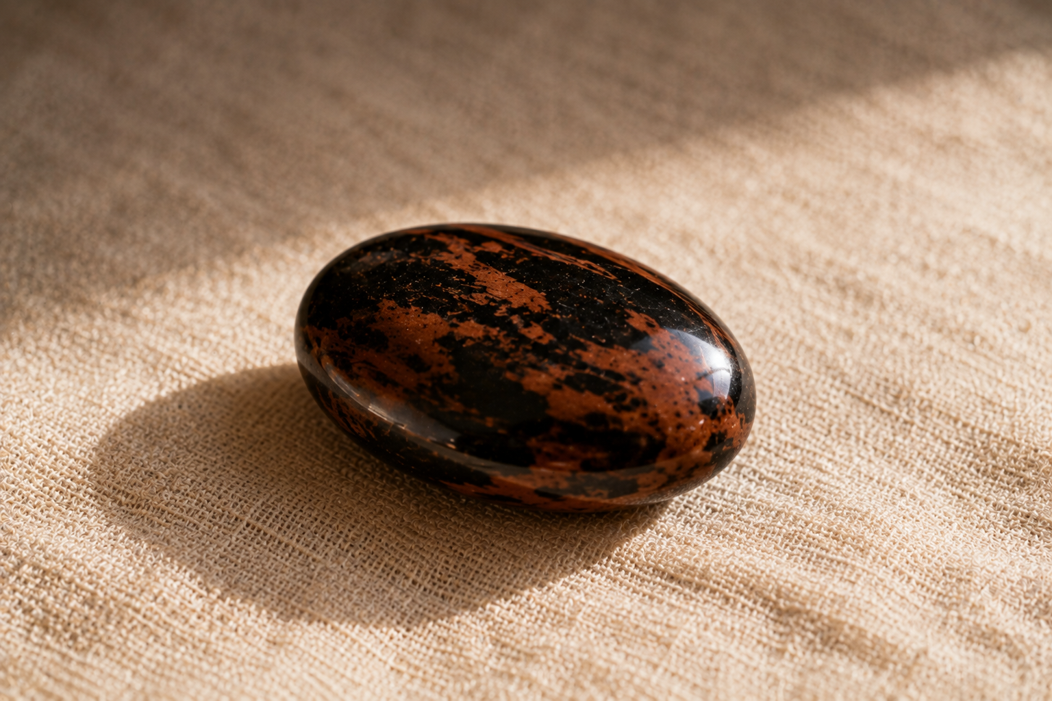 Red-brown mahogany obsidian linked to the sacral chakra