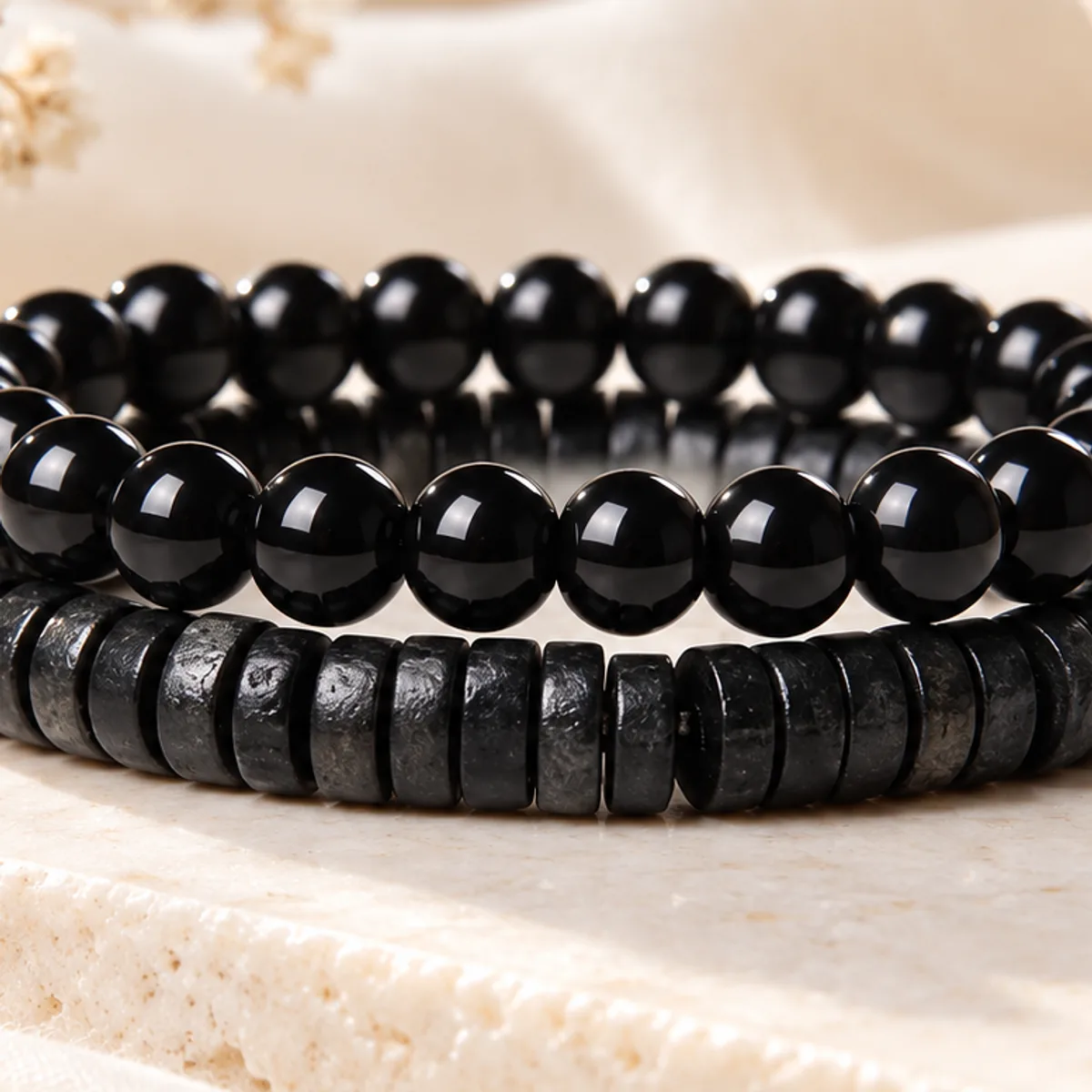 Duo obsidienne et rondelles d'hématite alt3 =