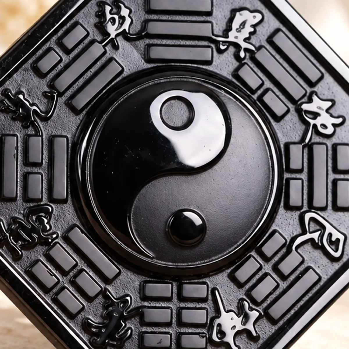Pendentif bagua octogonal obsidienne alt3 =